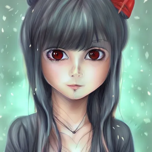 Image similar to portrait of a cute beautiful girl holding a balisong, anime digital art, creepy