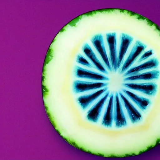 Prompt: a blue watermelon.