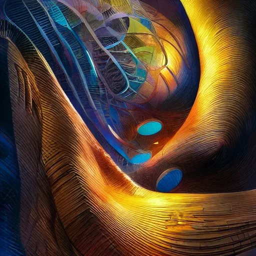 Image similar to art by artgerm, frank gehry, john stephens, android jones