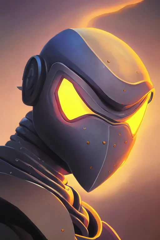 Image similar to epic mask helmet robot ninja portrait stylized as fornite style game design fanart by concept artist gervasio canda, behance hd by jesper ejsing, by rhads, makoto shinkai and lois van baarle, ilya kuvshinov, rossdraws global illumination radiating a glowing aura global illumination ray tracing hdr render in unreal engine 5