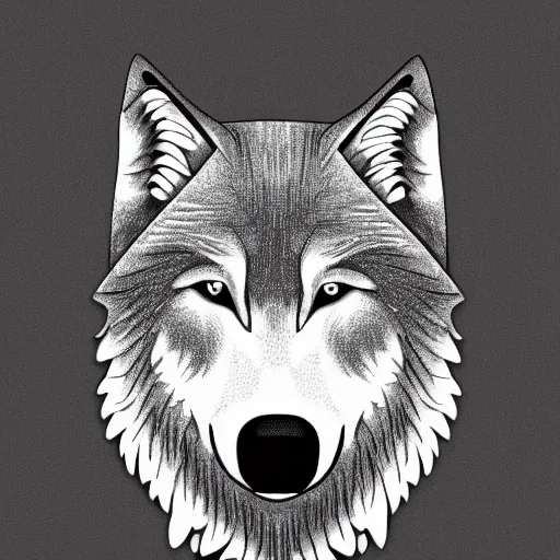 Image similar to wolf template base lineart, little detail, full-body view, simple, black and white, coloring book style, high quality, HD, 8K