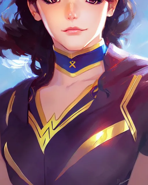 Prompt: portrait Anime as Wonderwoman girl cute-fine-face, pretty face, realistic shaded Perfect face, fine details. Anime. realistic shaded lighting by Ilya Kuvshinov Giuseppe Dangelico Pino and Michael Garmash and Rob Rey