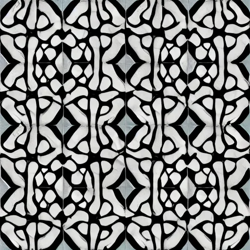 Prompt: very angry squid, 🦑 floor tile design, black and white tile, mad cuttlefish