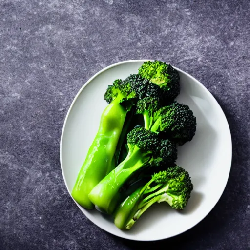 Image similar to a brocolli eating a turnip with utensils