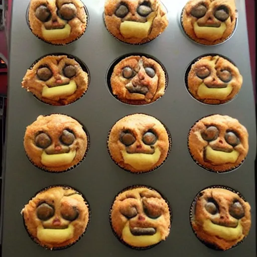 Prompt: hr giger muffin man