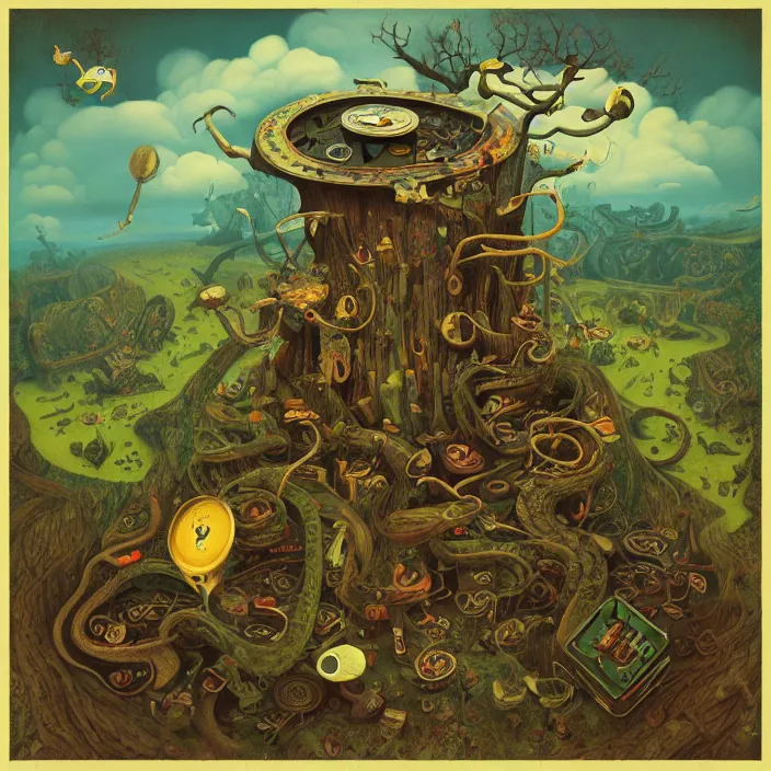 Prompt: album cover for the Johnny Cash and Snake Oil colab record. Snake oil, quackery, folk medicine, scamming, beautiful album cover with no text, album art by Gediminas Pranckevicius, snake oil