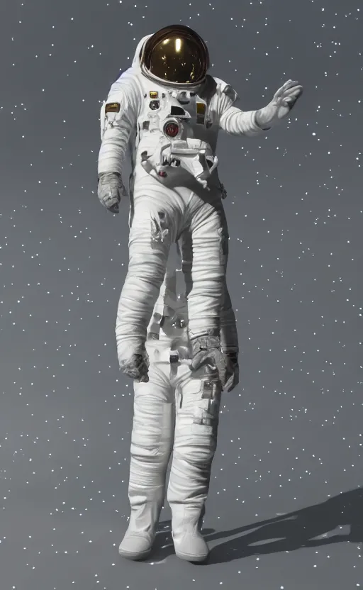 Image similar to astronaut wearing a dress by alexander mcqueen, catwalk, soft ambient lighting, photorealism, unreal engine