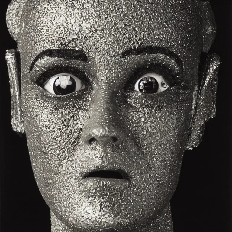 Image similar to 1 9 8 0 s robot super close up portrait, highly detailed, photorealistic, film still, by richard avedon