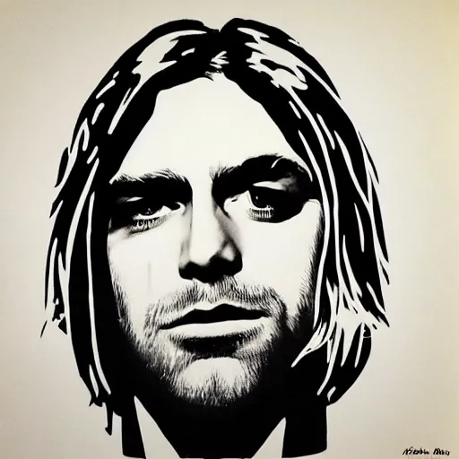 Image similar to kurt cobain pop art,