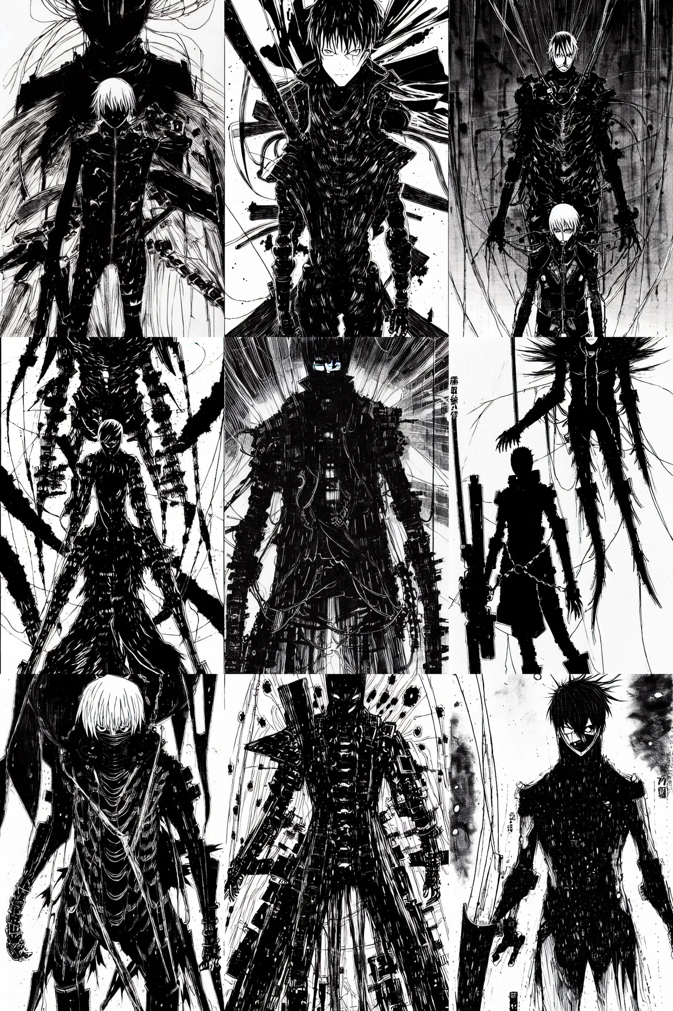 Prompt: lonely hero by tsutomu nihei