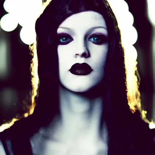 Christina Ricci in Goth make up, Stable Diffusion