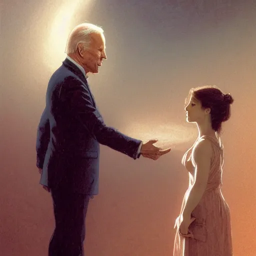 Image similar to Joe Biden sniffing a girls hair, intricate, highly detailed, fullbody, artstation, concept art, horror, conspiracy, demonic, smooth, sharp focus, illustration, art by greg rutkowski and orientalism and bouguereau and Zdzislaw Beksinski, good clear quality, lighting, biology, symmetrical artwork, perfect face, 135 mm, cinematic, hyper realism, high detail, octane render, 8k, chrome accents