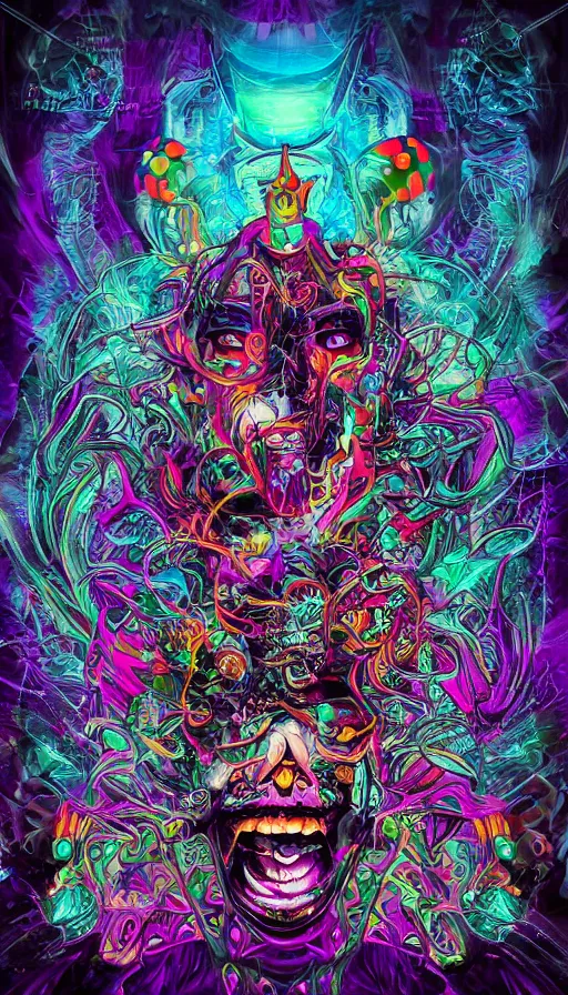 Prompt: psytrance artwork, by fortiche studio