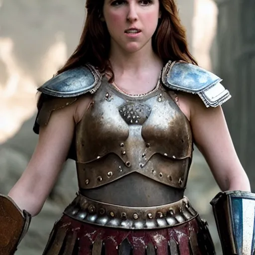 Prompt: still of Anna Kendrick as Maximus in Gladiator remake 2029