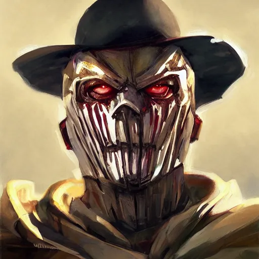 Image similar to greg manchess portrait painting of partially armored freddy krueger as overwatch character, medium shot, asymmetrical, profile picture, organic painting, sunny day, matte painting, bold shapes, hard edges, street art, trending on artstation, by huang guangjian and gil elvgren and sachin teng