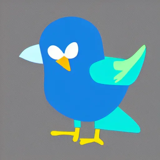 blue twitter bird giving the middle finger, fu,, Stable Diffusion