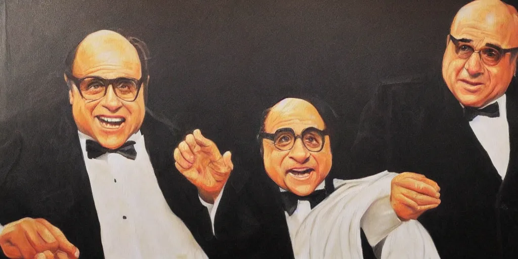 Prompt: danny devito majestic painting