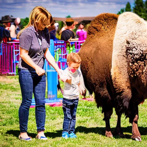 Image similar to fair rides petting zoo bison focus photography