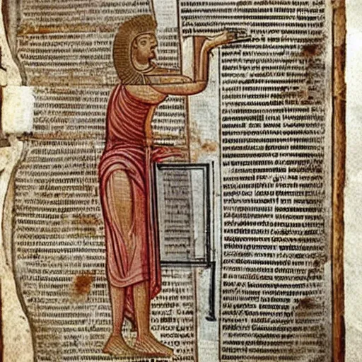 Image similar to ancient greek manuscript about mobile smartphones