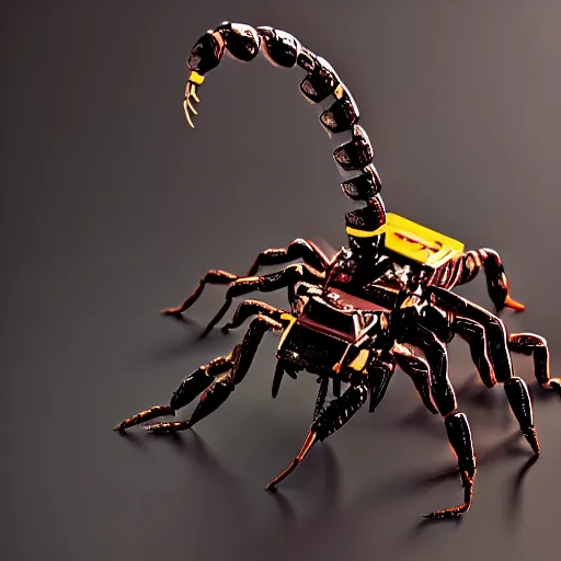 Prompt: photo of a robot scorpion