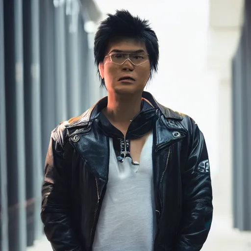 Image similar to Masterhacker from Kung Fury, XF IQ4, 150MP, 50mm, F1.4, ISO 200, 1/160s, natural light