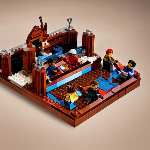 Image similar to Box art for a LEGO set of a court room