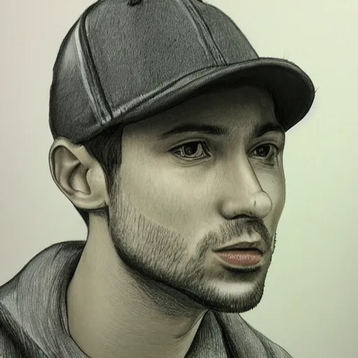 Image similar to hyperrealistic drawing of tommyinnit