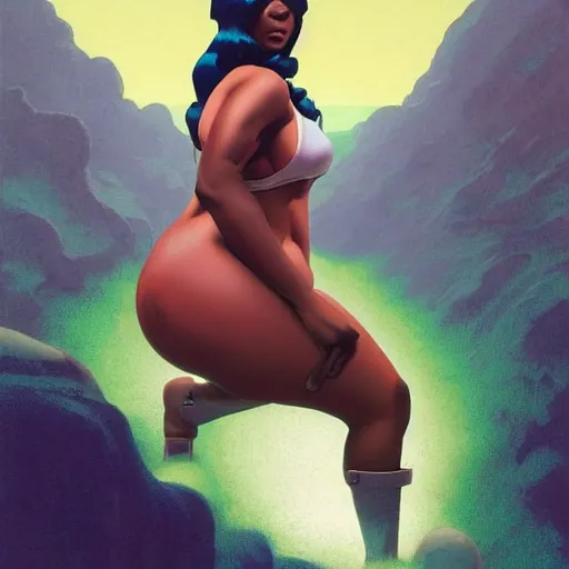 Prompt: 4k headshot of thicc Nikki Minaj from Macfarlane comics, killing with green fire by Craig Mullins, ilya kuvshinov, krenz cushart, epic , artgerm trending on artstation by Edward Hopper and Dan Mumford and WLOP and Rutkovsky, beksinski carl spitzweg moebius and tuomas kocar, intricate artwork by caravaggio, Unreal Engine 5, Lumen, Nanite , 4K headshot of godlike clown with defined arms and open hands and bloody clothes with giant mandala wings , intricate face , flawless anime cel animation by Kentaro Miura, psychedelic , highly detailed upper body , professionally post-processed , beautiful, scary, symmetry accurate features, epic, octane rendered, anime masterpiece, accurate
