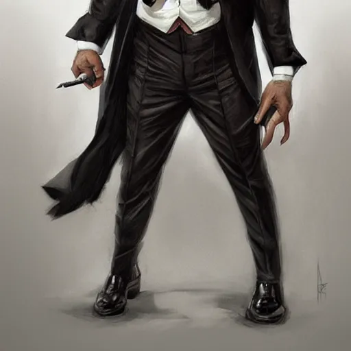 Prompt: portrait of a gentleman half - ogre wearing a tuxedo, cinematic lightning, d & d, fantasy, highly detailed, digital painting, sharp focus, illustration, art by artgerm and greg rutkowski and magali villeneuve