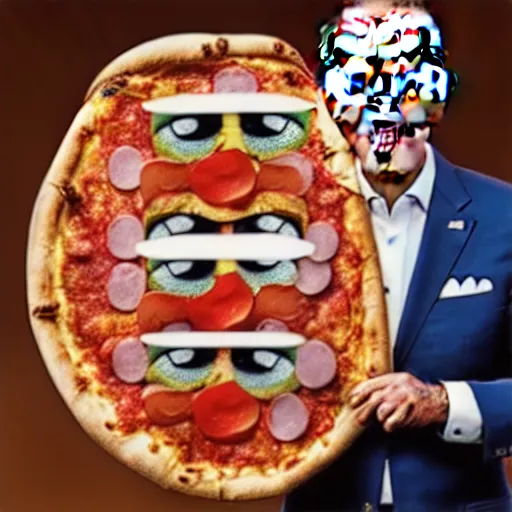 Prompt: photo of Joe Biden's face as a pizza, 8k, highly detailed,