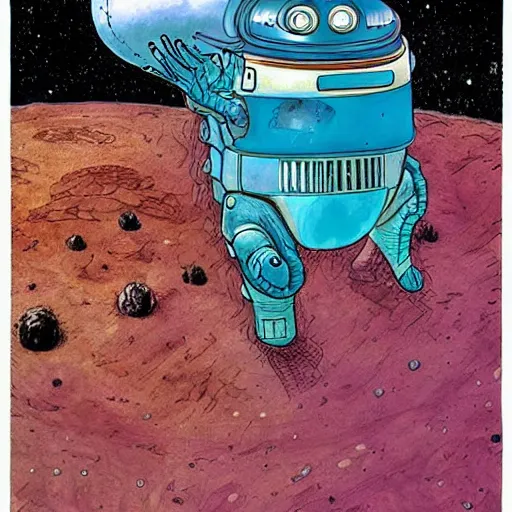 Image similar to the alien cosmic psychedelic tardigrade that awaits you at the end of all of space and time, by enki bilal