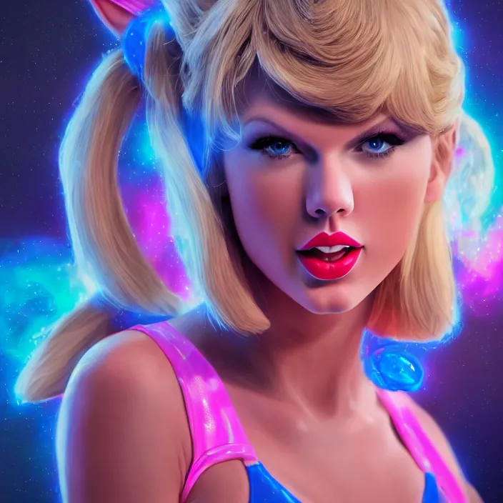 Image similar to portrait of Taylor Swift as Lola Bunny in Space Jam. HD, 4K. intricate abstract. intricate artwork. by Tooth Wu, wlop, beeple, dan mumford. octane render, trending on artstation, greg rutkowski very coherent symmetrical artwork. cinematic, hyper realism, high detail, octane render, 8k, iridescent accents