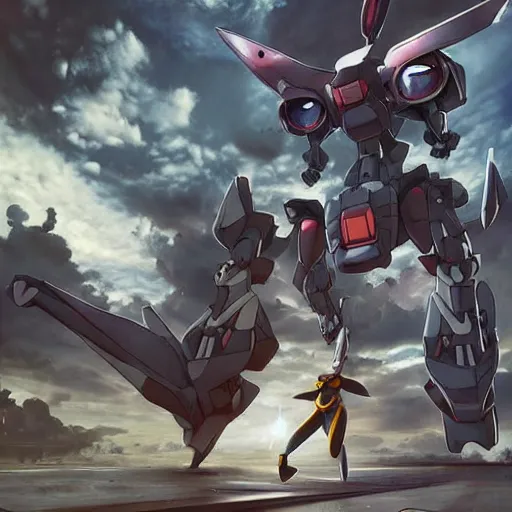 Image similar to pokemon mecha, mecha suit, epic urban bakground, Murata Yasushi Nirasawa Style, beautiful aesthetic, photorealistic, volumetric lighting, hyperrealistic, octane render, HDR, Production IG Studios Anime Style