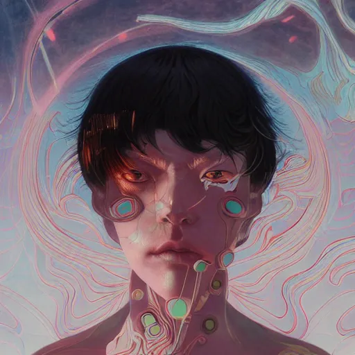 Image similar to prompt : figurative unique portrait soft light painted by james jean and katsuhiro otomo and erik jones, inspired by akira anime, smooth face feature, intricate oil painting, high detail illustration, sharp high detail, manga and anime 1 9 9 9