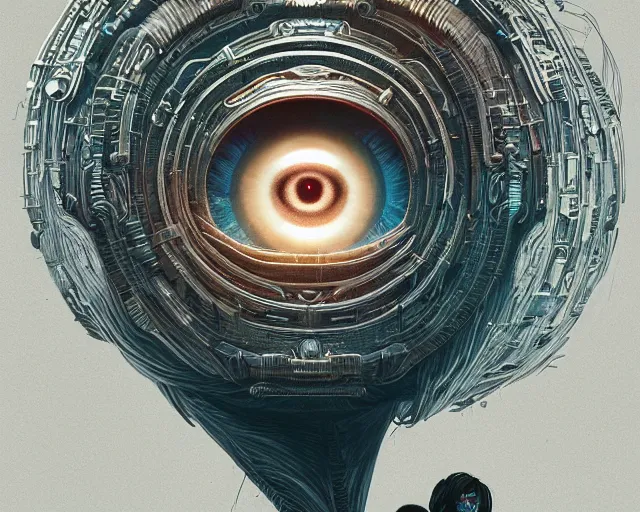 Image similar to portrait of mystic giant eye, intricate abstract. intricate artwork, by tooth wu, wlop, beeple, dan mumford. concept art, octane render, trending on artstation, greg rutkowski very coherent symmetrical artwork. cinematic, key art, hyper realism, high detail, 8 k, iridescent accents