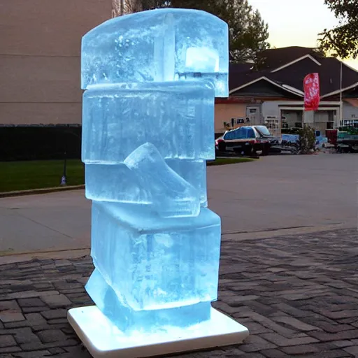 Prompt: knbiolhrdcjik secvjlhhb, ice sculpture