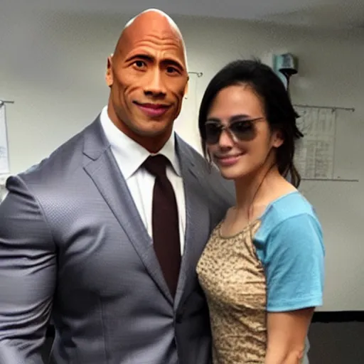 Image similar to a pretty picture of dwayne the rock johnson dressed as a school