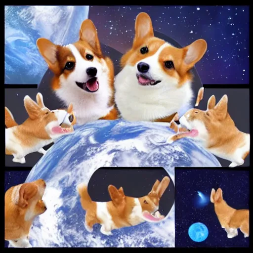 Prompt: space corgis