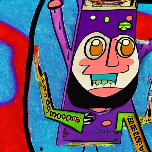 Prompt: doodlebob 1970s street performer, 4k, abstract surrealism masterpiece