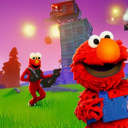 Image similar to elmo in fortnite