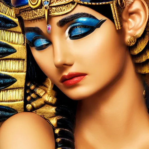 Image similar to a beautiful award winning photo of Cleopatra, very detailed and sharp, 4k cinematic