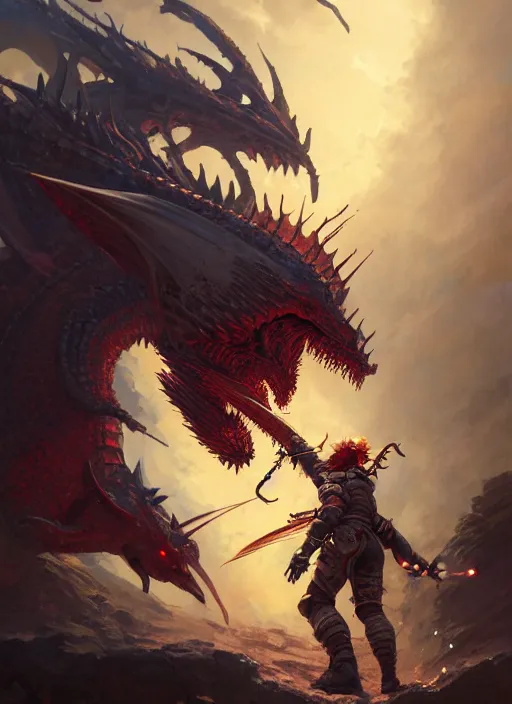 Image similar to highly detailed portrait of a knight tank fighting a red dragon, raytracing, fantasy art by by simon bisley, loish, rhads, ferdinand knab, makoto shinkai and lois van baarle, ilya kuvshinov, rossdraws, tom bagshaw, global illumination, radiant light, detailed and intricate environment