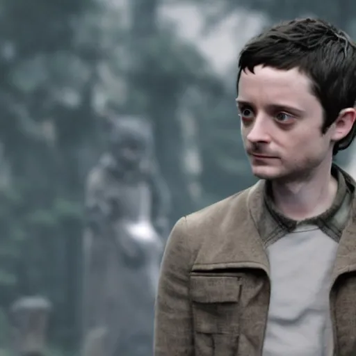 Prompt: midjourney generated picture of elijah wood