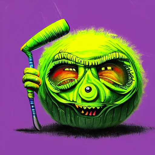 Image similar to a tennis ball monsters , digital art, fantasy, magic, trending on artstation, ultra detailed, professional illustration by Basil Gogos