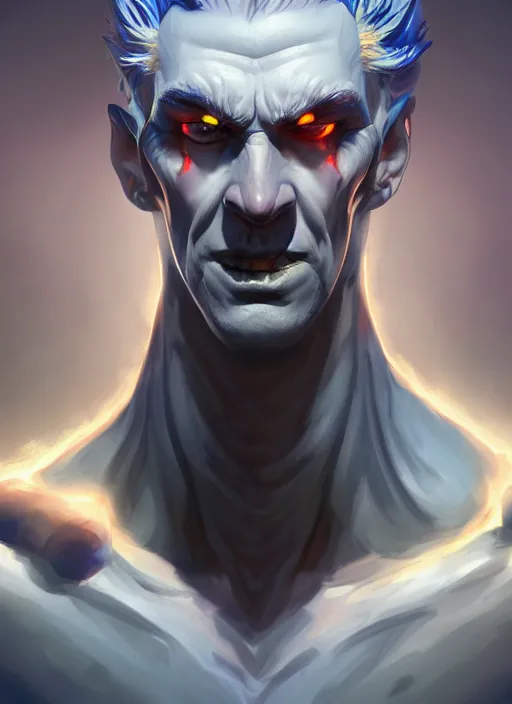 Image similar to the god hades, hellish, portrait, sharp focus, digital art, concept art, dynamic lighting, subsurface scattering, photoreal, trending on artstation, by emylie boivin, artgerm and rossdraws