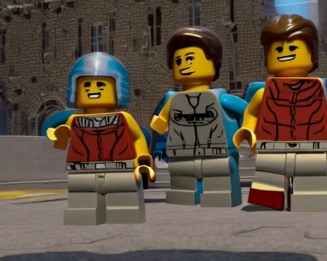 Prompt: still of the Capitol Riots in The Lego Movie (2014)