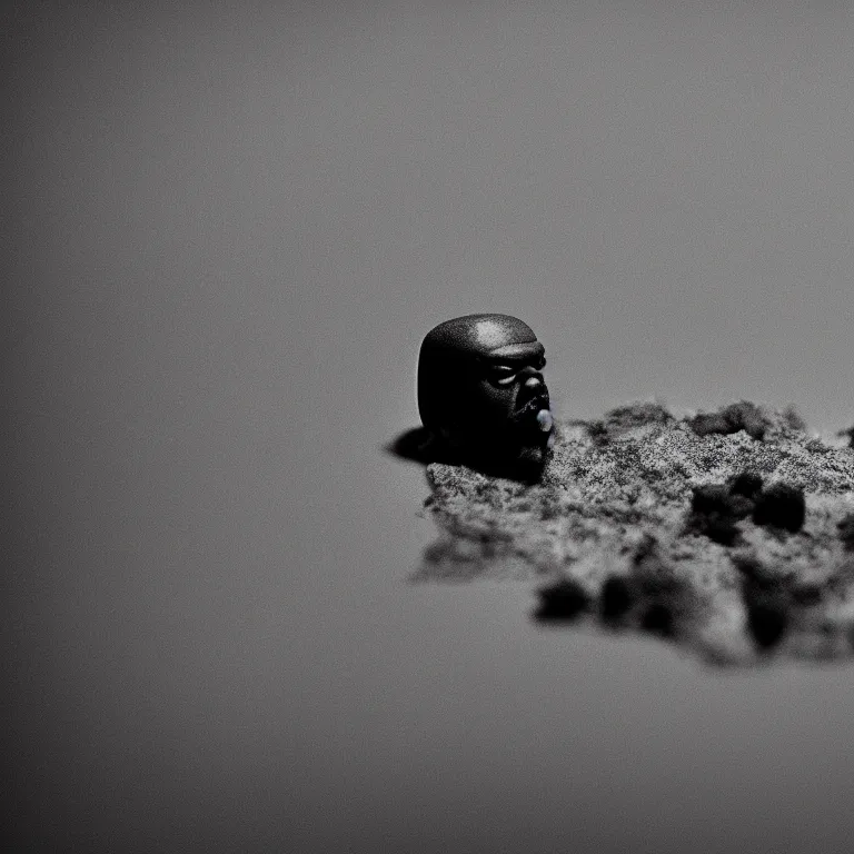 Image similar to a cinematic film still of a claymation stop motion film starring ice cube, shallow depth of field, 8 0 mm, f 1. 8