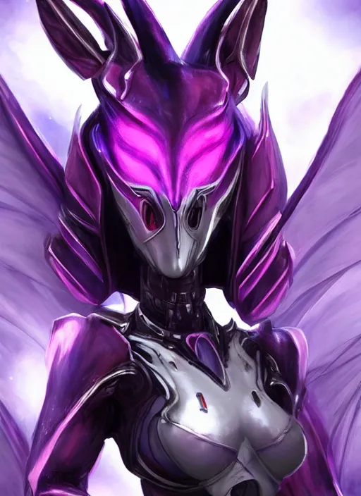 Prompt: cinematic goddess close shot, cosmic size beautiful stunning hot anthropomorphic robot mecha female dragon, sleek dragon head, metal ears, led purple eyes, smooth fuschia skin, smooth silver armor, in space, epic proportions, macro, epic size, epic scale, furry art, dragon art, giantess art, warframe fanart, furaffinity, octane