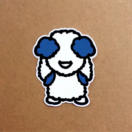 Prompt: cute electric sheep sticker