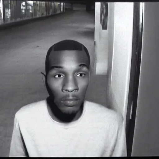 Image similar to cctv footage of an african - american male staring into the camera